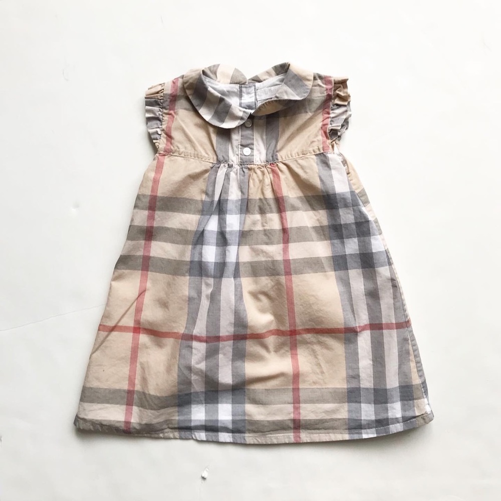 Burberry nova check plaid collar dress EUC 18 months